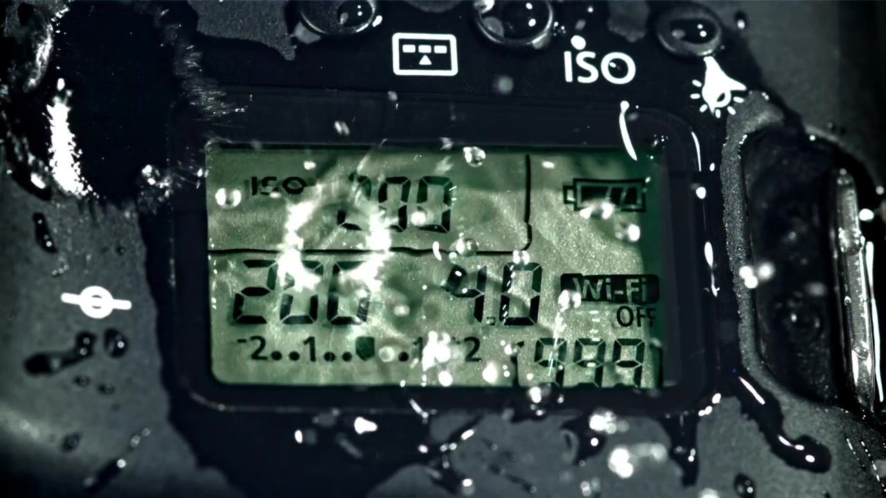 Water Splashing on a Digital Camera's LCD Screen