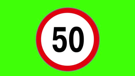 green screen , road signs icon , maximum speed