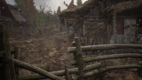 Old-farm-house-in-Lithuania-with-a-fence