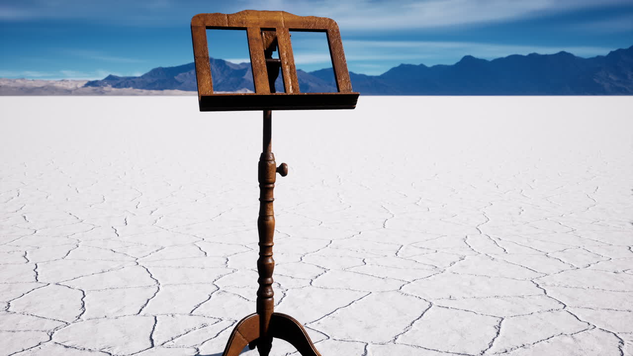 ⁇ 은 음악 스탠드는  ⁇  소금 사막에 있습니다.