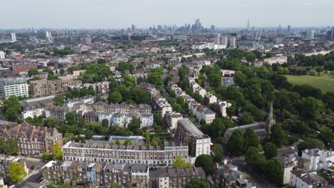 terrace houses primrose hill london , drone aerial view