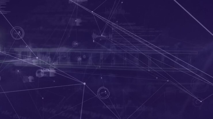 Animation of dna strand, data processing and network of connections