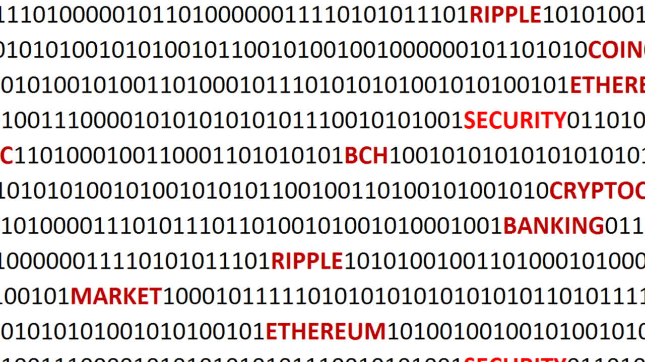 Cryptocurrency on a digital background. Background from a program code and cryptocurrencies