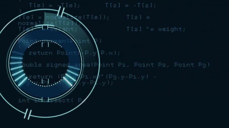 Animasjon av sikte som skanner over digital databehandling.