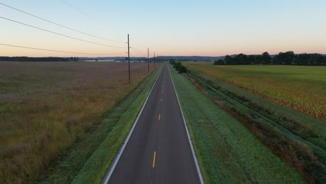 rural road at sunrise/sunset