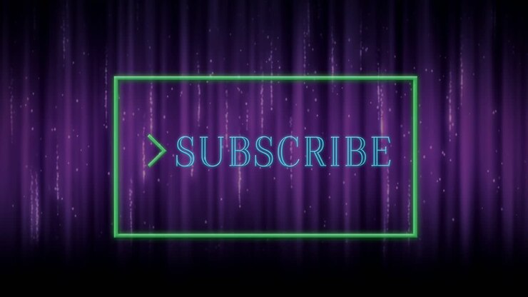 Animation of sparkling subscribe text in a frame 4k