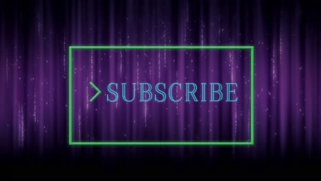 animation of sparkling subscribe text in a frame 4k