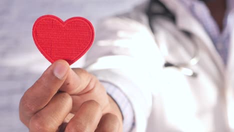 doctor holding a red heart