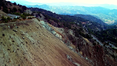 drone reveals the slopes of the amiandos asbestos mine in cyprus