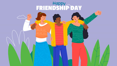 an animation of a hand drawn happy friendship day illustrated