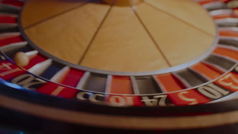 spinning roulette wheel in a casino