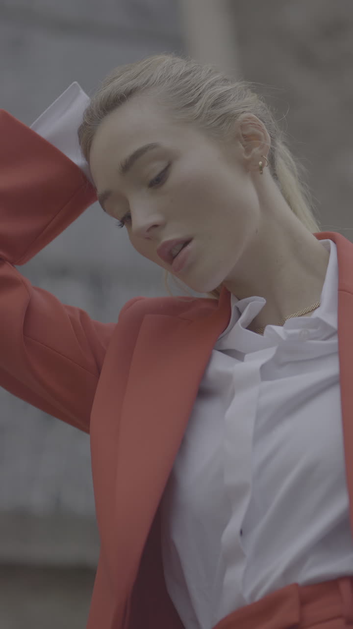Stylish Woman in Red Blazer