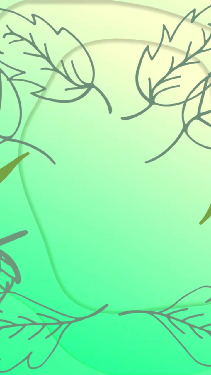Animation of leaves over green background
