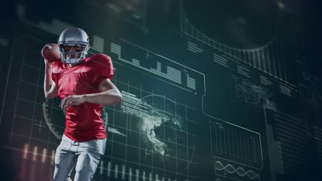 Animation-Eines-American-Football-Spielers-über-Verschiedene-Daten-Im-Hintergrund