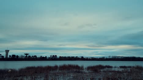 drone view of saint-quentin pond, it's the largest body of water in the yvelines region