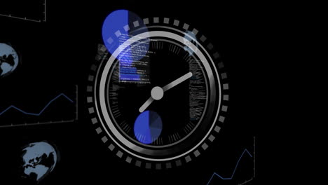 animación del procesamiento de datos durante el reloj
