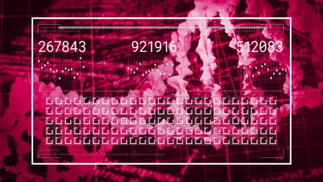 animation of dna strand and data processing over black background