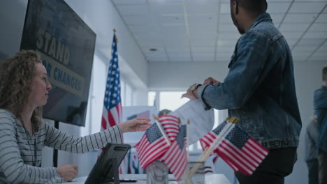 voting at a polling place