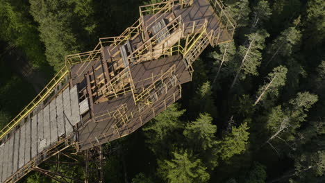 ski jump slope on the mountain during summer in bakuriani, georgia