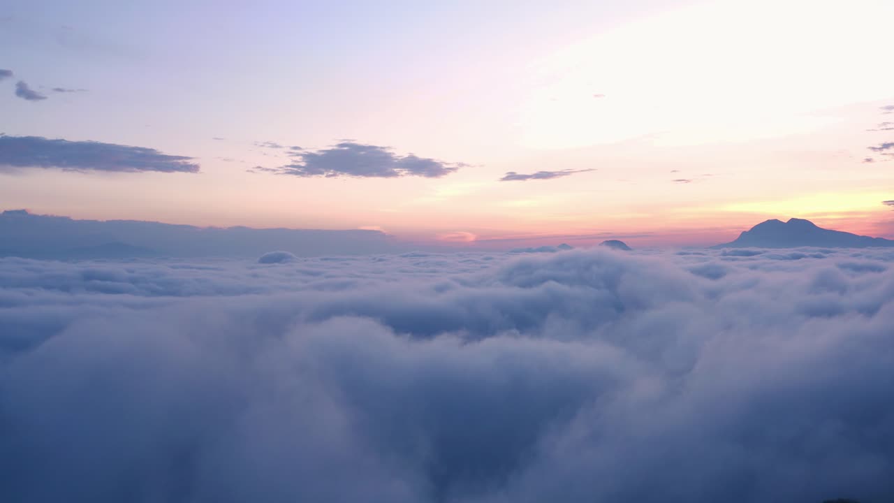 landscape view of Sunrise over the Mountain during winter season in Manugkot, Nepal