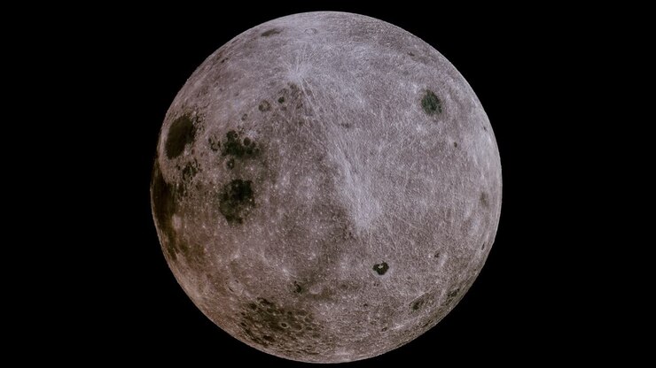 Animação em loop contínuo da rotação da Lua