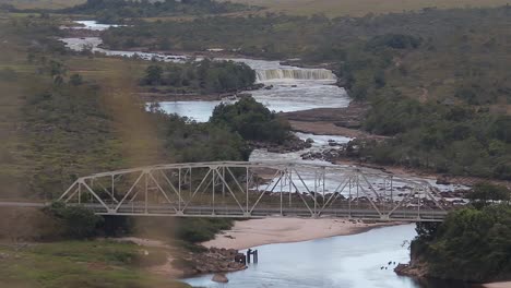 Static-distant-view-of-a-waterfall-and-Yuruani-river-in-the-Gran-Sabana-of-Venezuela