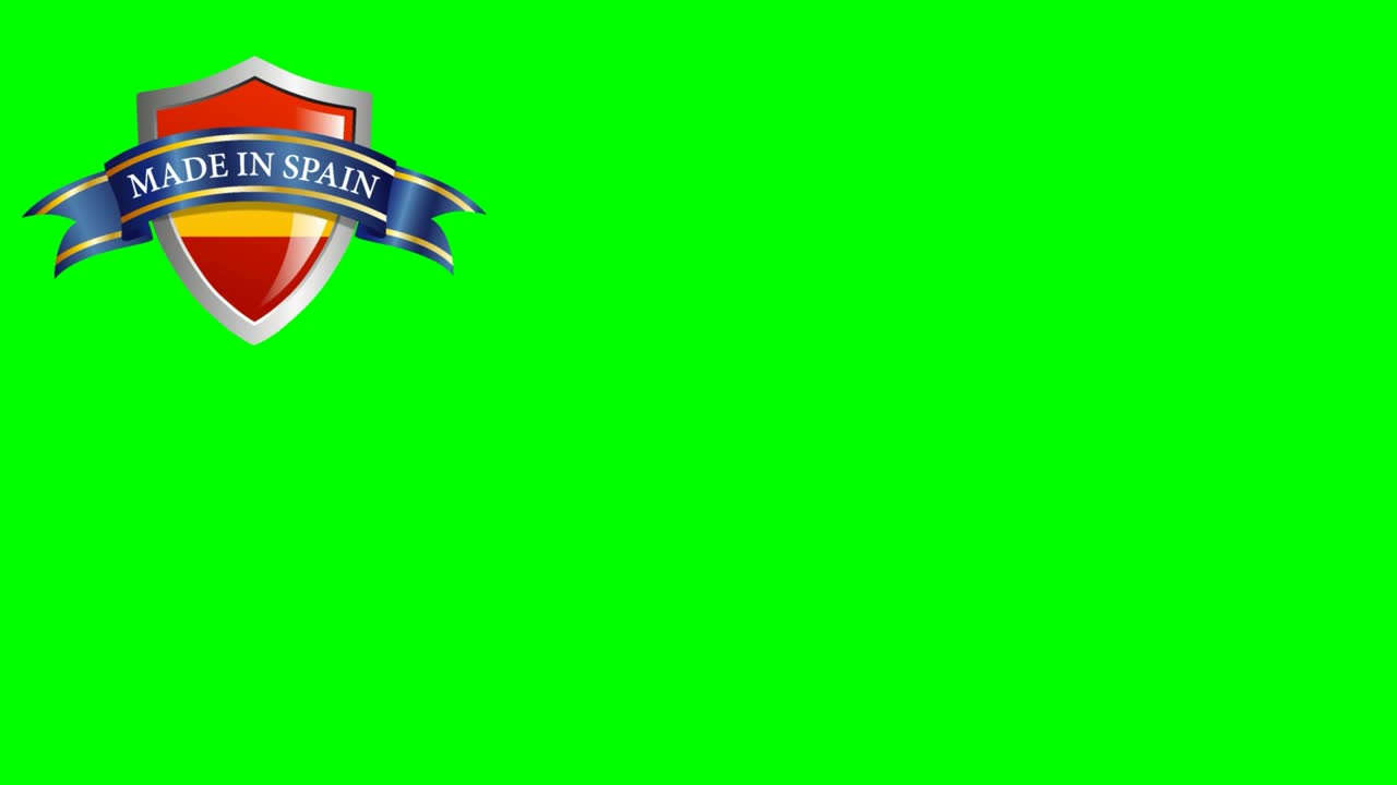 스페인에서 제작 된 발과 리본이있는 문자. 복사 공간과 함께 크로마 키. 2d 애니메이션. gif를위한 클립 영상 4k.