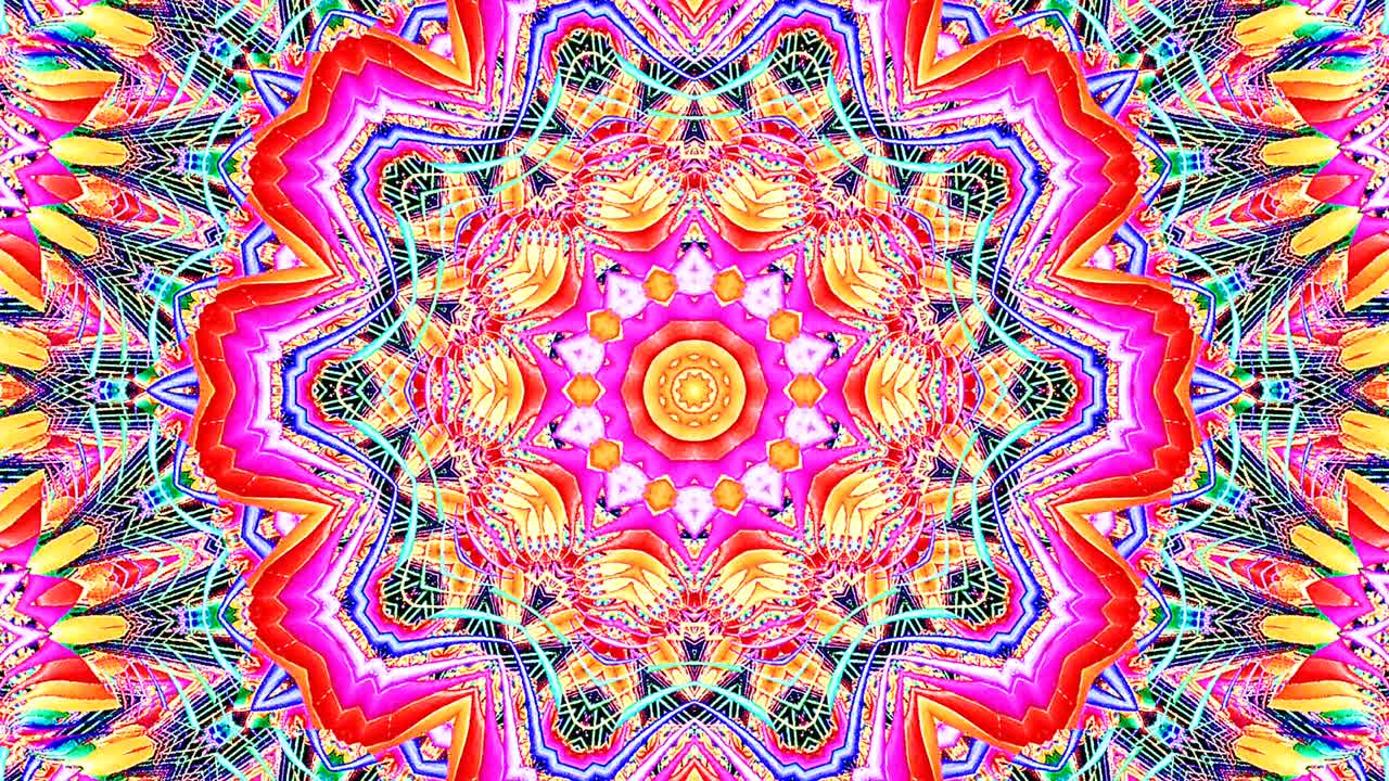 hermoso caleidoscopio abstracto que brilla, una luz radiante que regula los movimientos sutiles