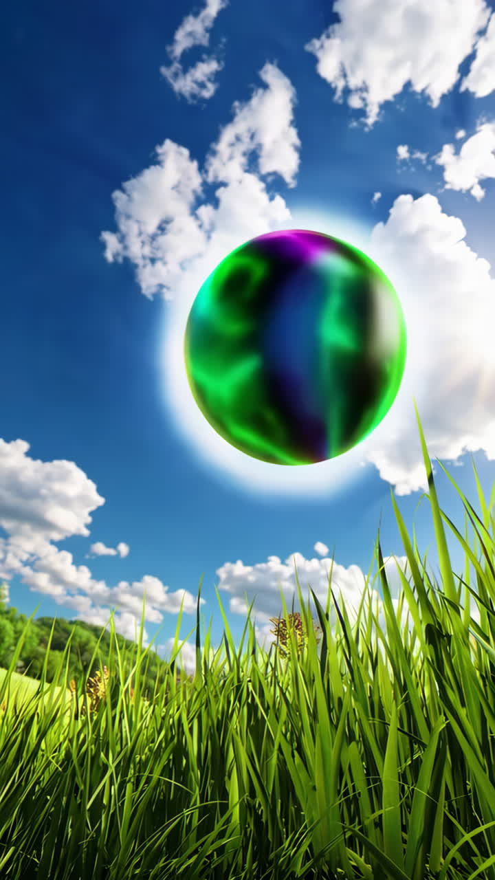 Colorful Sphere in a Sunny Field