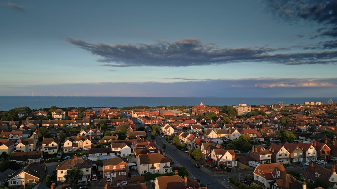 Skegness: una località balneare con qualcosa per tutti, dalle case vacanze ai campeggi, ripresa dall'alto