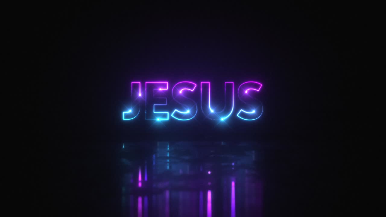 네온 예수를 는 루프와 함께 타이틀 배경