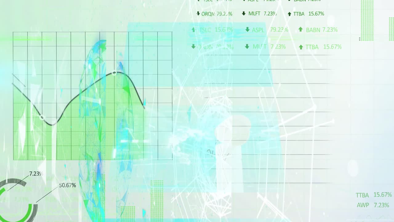 animación del procesamiento de datos sobre formas