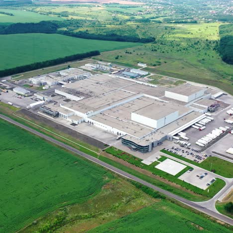 drone shot of industrial zone. drone aerial shot of industrial zone in the countryside