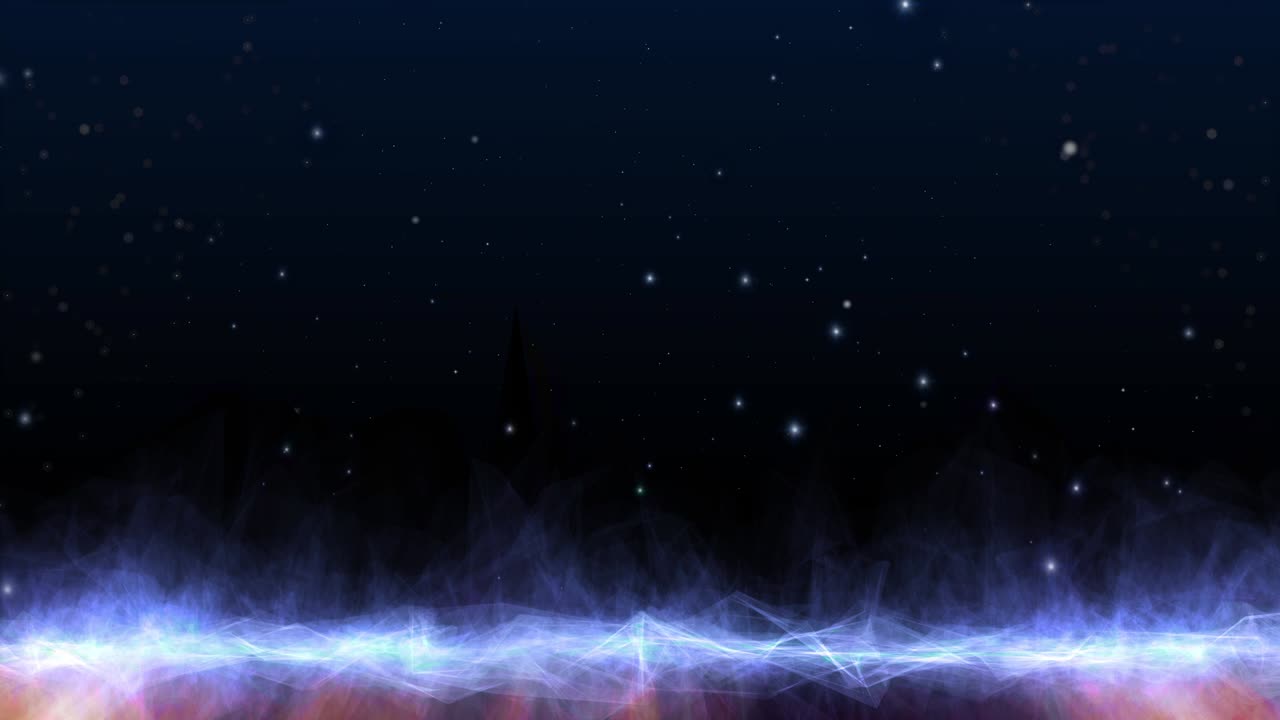 미래의 아름다운 4k 영상, 땅에 떨어지는 별의 비.