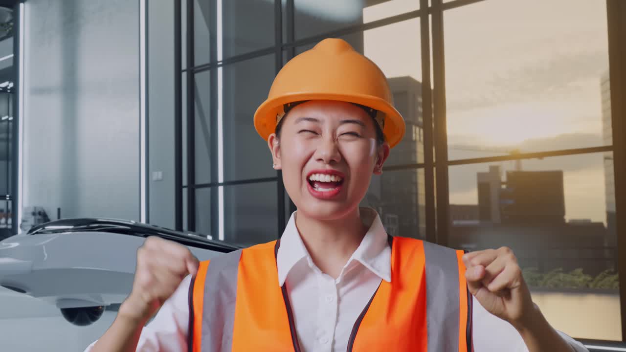 현대 사무실에서 흥분 된 엔지니어