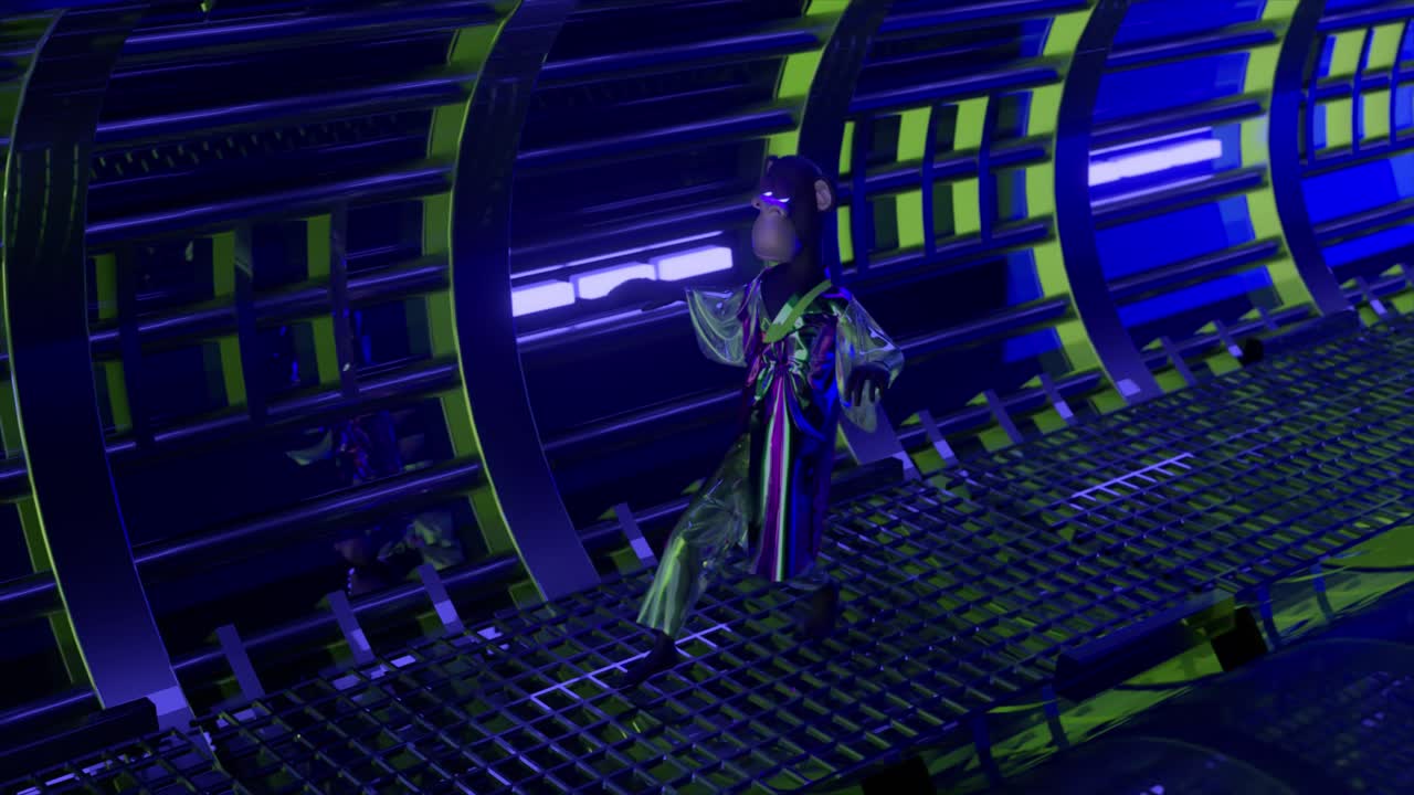 Monkey in Futuristic Tunnel