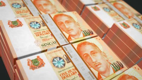 billetes de dinero en dólares de singapur envueltos en un bucle sin costuras