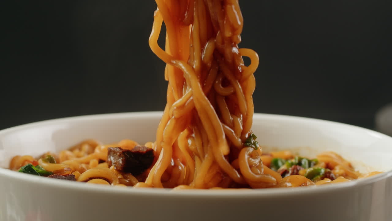Bowl of Delicious Beef Ramen Noodles