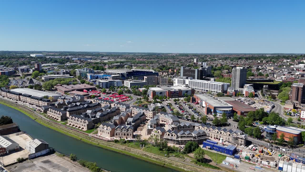 Waterfront housing development Ipswich Suffolk UK drone,aerial