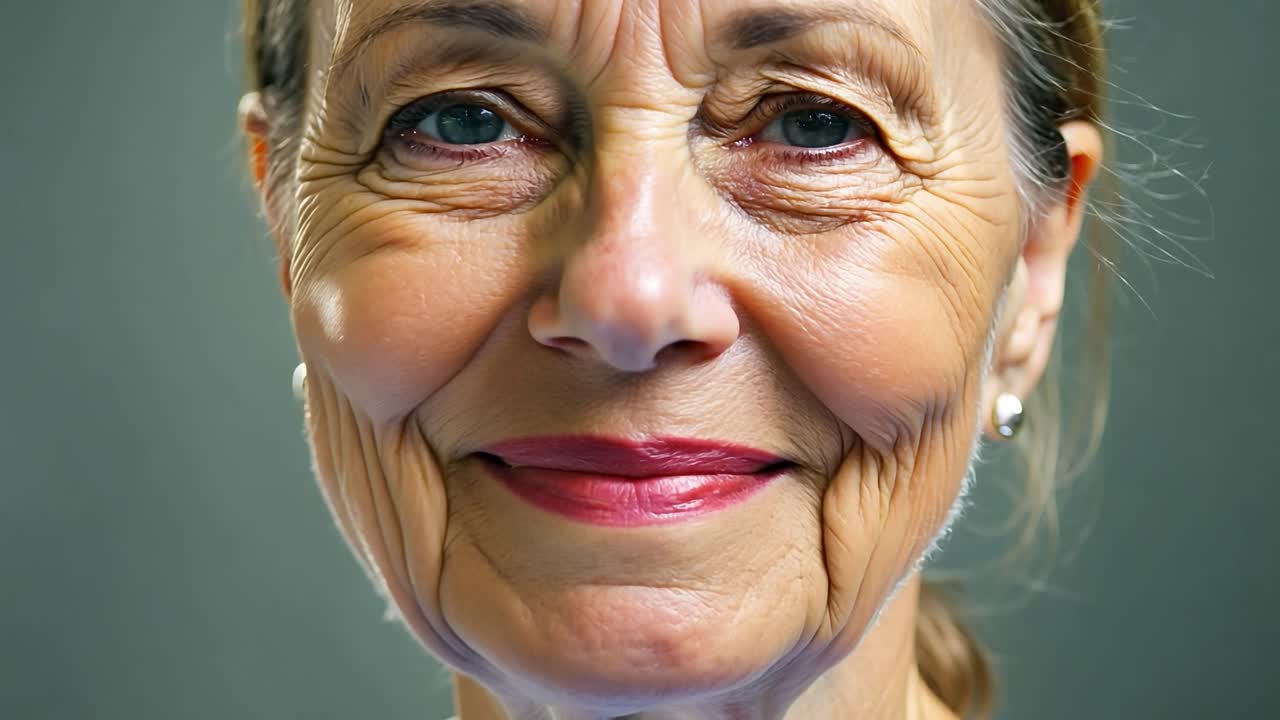 retrato en primer plano de una mujer mayor sonriente