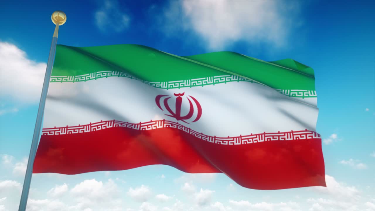 4k Highly Detailed Flag Of Iran Loopable