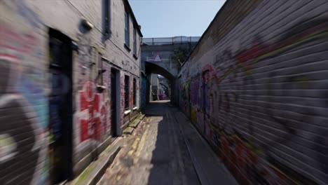 urban alleyway with graffiti