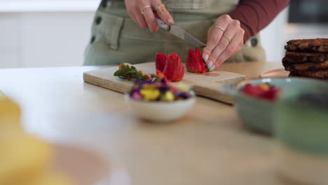 Cooking,-strawberry-or-hands-in-kitchen-for-cake