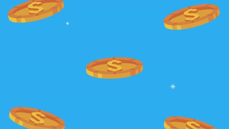 financial business animation with coins pattern
