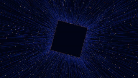 converging white lines create dynamic depth in black square