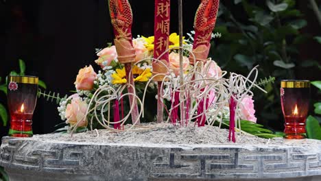 flowers and candles on altar changing over time