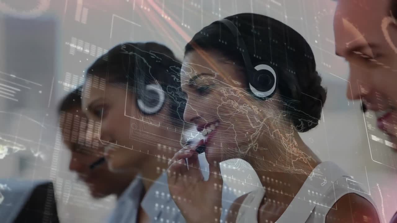 Team of call centre agents