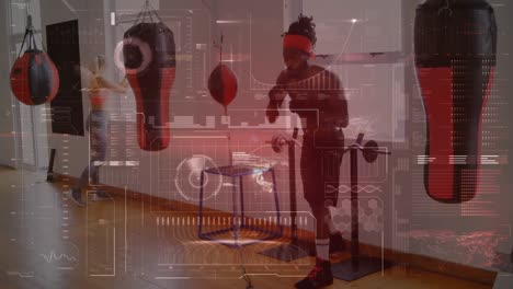 Animation-of-data-processing-over-man-boxing-in-gym