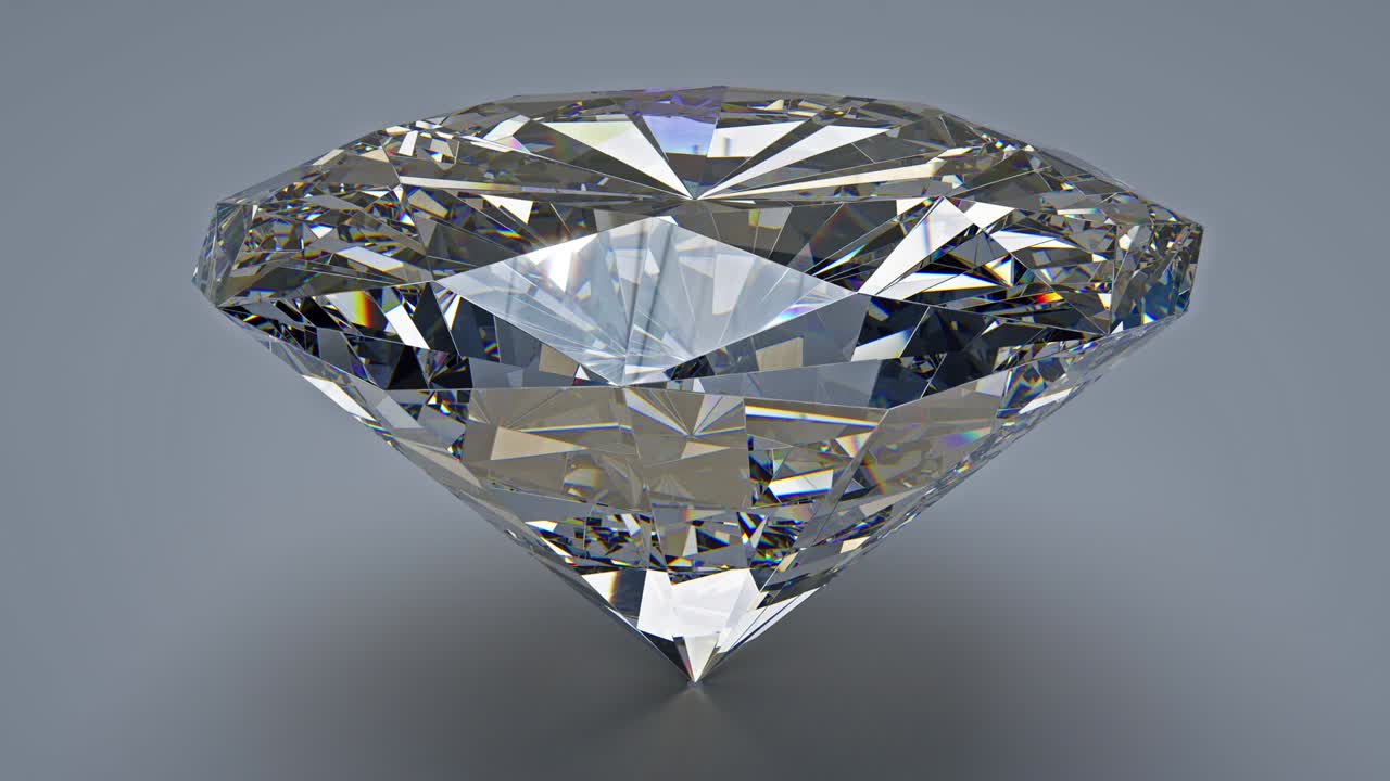 회전하는 반이는 다이아몬드 - 회색 배경에 루프