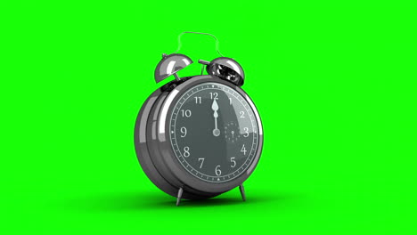 Alarm-clock-ringing-on-green-background